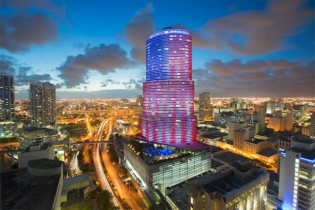 Miami Tower with Philips Color Kinetics LED Lighting